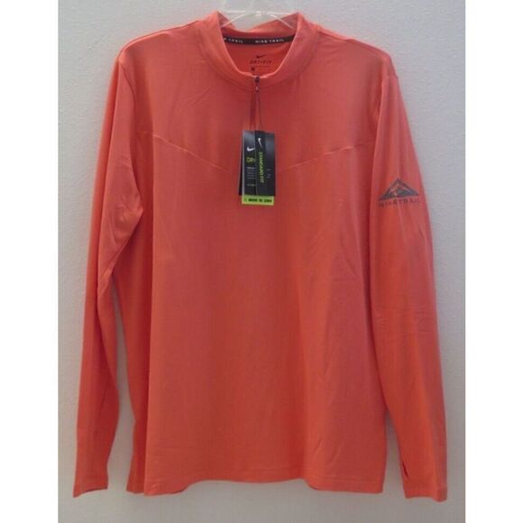 Nike Trail DC5217 858 Women's Sz L Orange Element Midlayer 1/4 Zip L/S Top - Picture 1 of 12